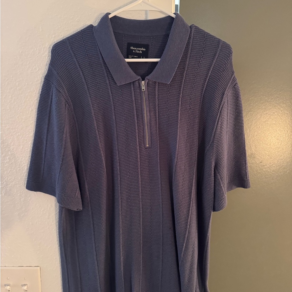 Abercrombie & Fitch Blue Knit Polo